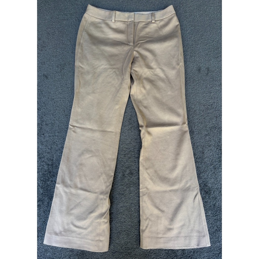 Elie Tahari Dress Pants Women's 4 Khaki Full Zip Slash Pockets Classic Preppy